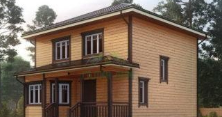 Двухэтажный дом из бруса в Вязьме от Строй-Взь - строительство от 132340 руб.
